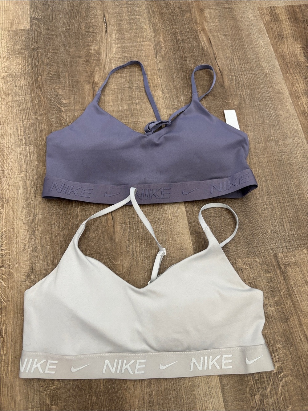 2 Pack Size S Nike Indy Sports Bras- Purple & White